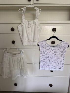 Limited Too White Eyelet Tank Top & Skirt & Cherry top 12-14